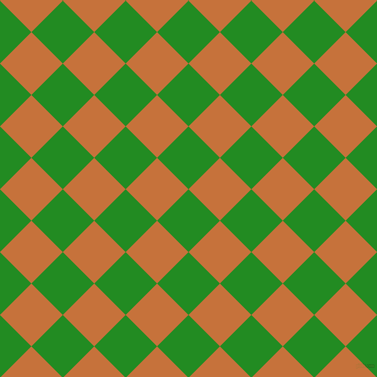 45/135 degree angle diagonal checkered chequered squares checker pattern checkers background, 87 pixel squares size, , Forest Green and Zest checkers chequered checkered squares seamless tileable