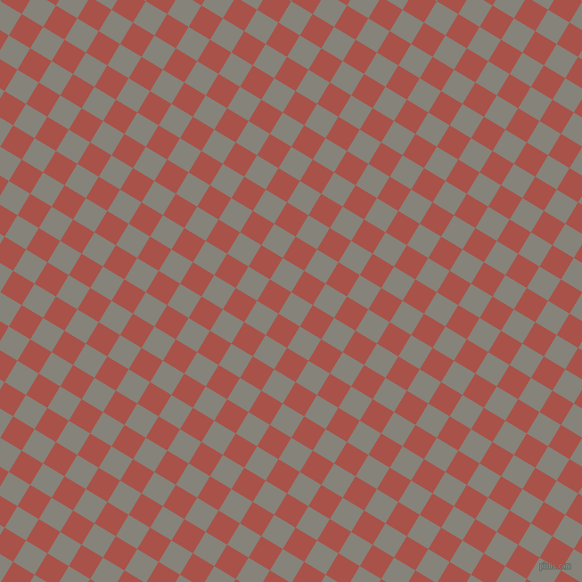 59/149 degree angle diagonal checkered chequered squares checker pattern checkers background, 28 pixel square size, Friar Grey and Apple Blossom checkers chequered checkered squares seamless tileable