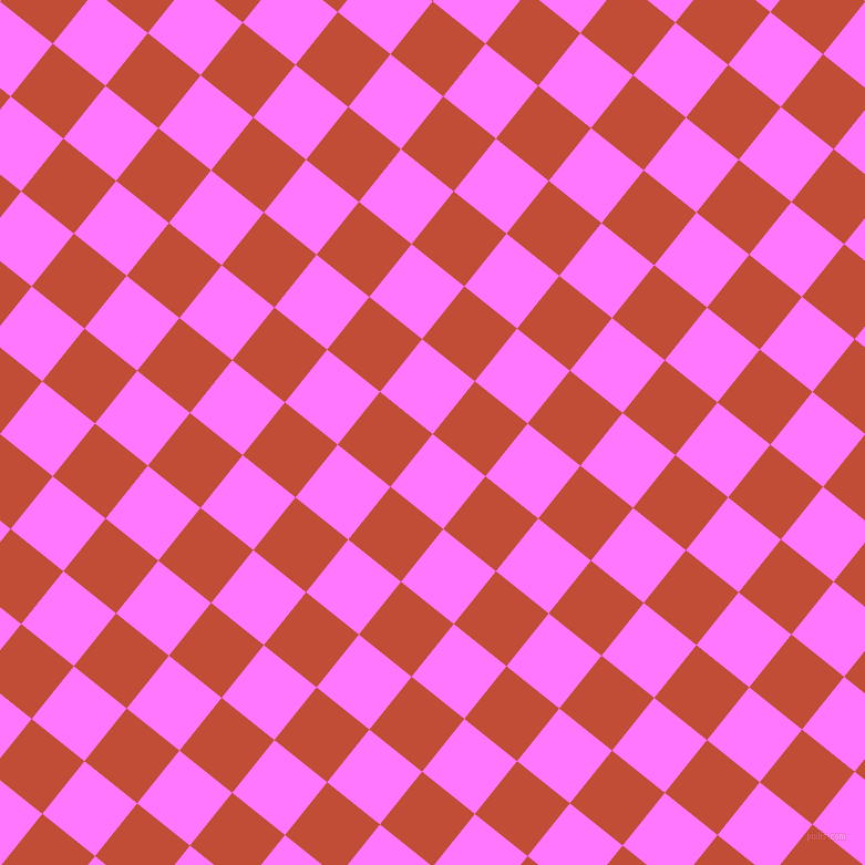51/141 degree angle diagonal checkered chequered squares checker pattern checkers background, 61 pixel square size, , Fuchsia Pink and Grenadier checkers chequered checkered squares seamless tileable