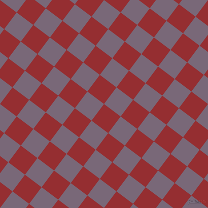 53/143 degree angle diagonal checkered chequered squares checker pattern checkers background, 41 pixel square size, , Guardsman Red and Old Lavender checkers chequered checkered squares seamless tileable
