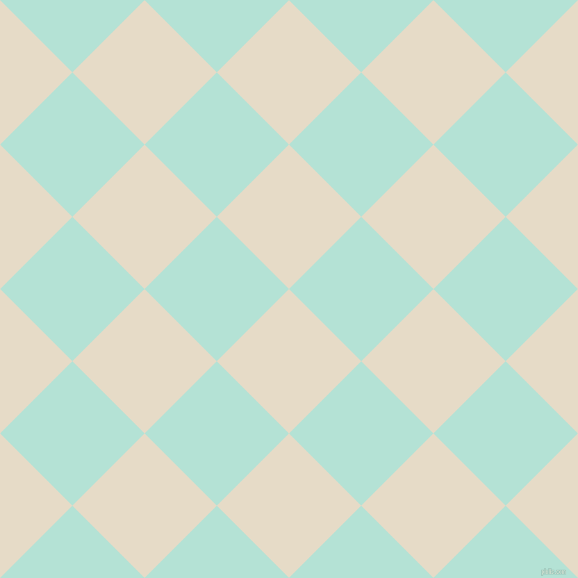 45/135 degree angle diagonal checkered chequered squares checker pattern checkers background, 147 pixel squares size, , Half Spanish White and Cruise checkers chequered checkered squares seamless tileable