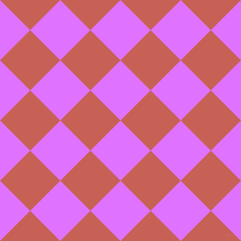 45/135 degree angle diagonal checkered chequered squares checker pattern checkers background, 141 pixel square size, , Heliotrope and Sunglo checkers chequered checkered squares seamless tileable