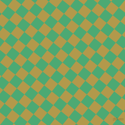 51/141 degree angle diagonal checkered chequered squares checker pattern checkers background, 33 pixel squares size, , Husk and Ocean Green checkers chequered checkered squares seamless tileable