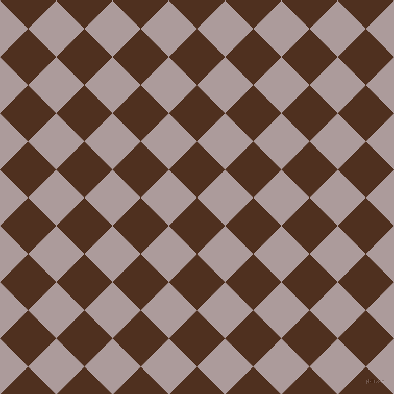 45/135 degree angle diagonal checkered chequered squares checker pattern checkers background, 78 pixel square size, , Indian Tan and Dusty Grey checkers chequered checkered squares seamless tileable