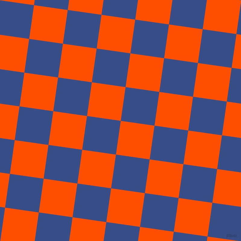 82/172 degree angle diagonal checkered chequered squares checker pattern checkers background, 113 pixel square size, , International Orange and Tory Blue checkers chequered checkered squares seamless tileable