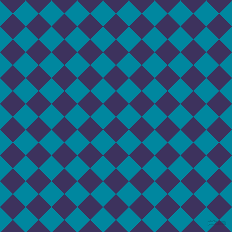 45/135 degree angle diagonal checkered chequered squares checker pattern checkers background, 36 pixel square size, , Jacarta and Eastern Blue checkers chequered checkered squares seamless tileable
