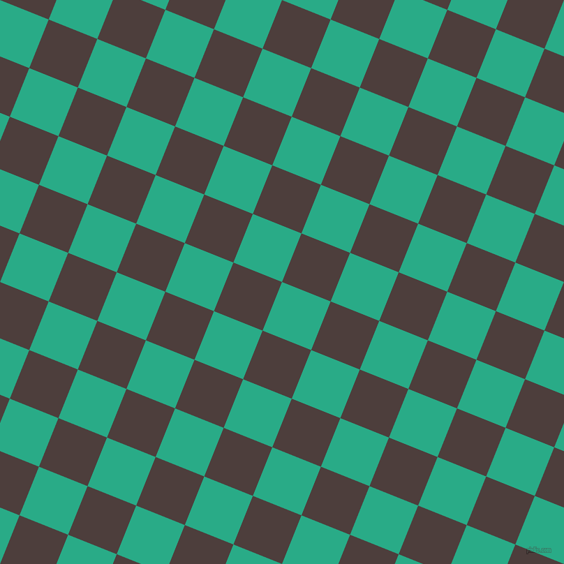 68/158 degree angle diagonal checkered chequered squares checker pattern checkers background, 75 pixel squares size, , Jungle Green and Crater Brown checkers chequered checkered squares seamless tileable