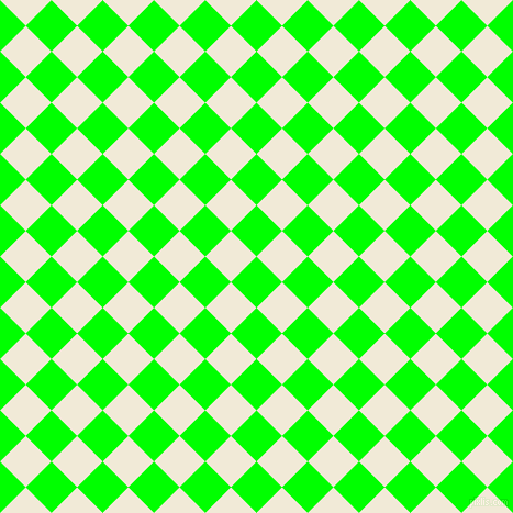 45/135 degree angle diagonal checkered chequered squares checker pattern checkers background, 33 pixel square size, Lime and Half Pearl Lusta checkers chequered checkered squares seamless tileable