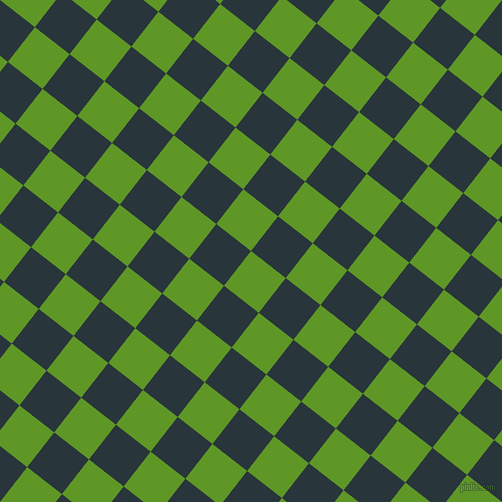 52/142 degree angle diagonal checkered chequered squares checker pattern checkers background, 44 pixel squares size, Limeade and Oxford Blue checkers chequered checkered squares seamless tileable