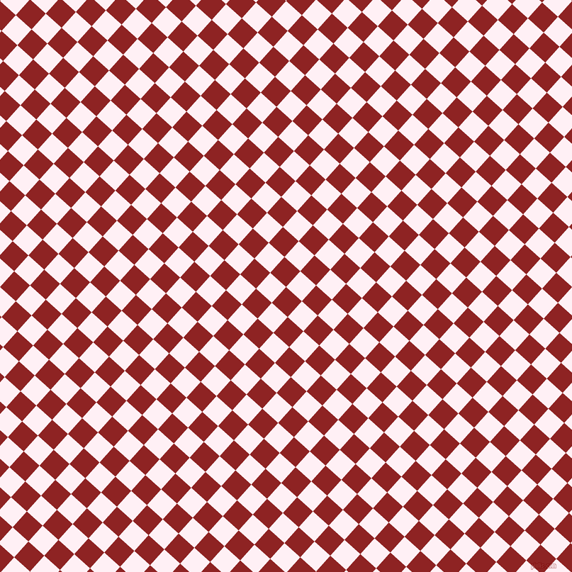 48/138 degree angle diagonal checkered chequered squares checker pattern checkers background, 30 pixel squares size, , Mandarian Orange and Lavender Blush checkers chequered checkered squares seamless tileable