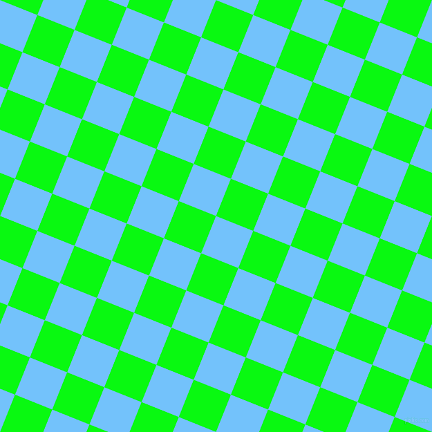 68/158 degree angle diagonal checkered chequered squares checker pattern checkers background, 58 pixel squares size, , Maya Blue and Free Speech Green checkers chequered checkered squares seamless tileable