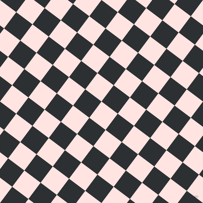 53/143 degree angle diagonal checkered chequered squares checker pattern checkers background, 80 pixel squares size, , Misty Rose and Cod Grey checkers chequered checkered squares seamless tileable