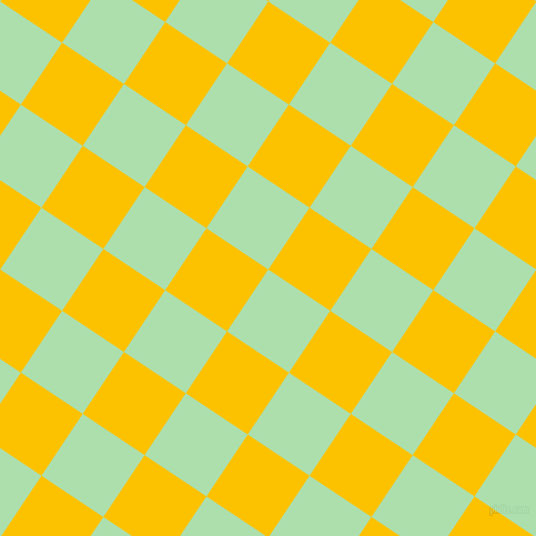 56/146 degree angle diagonal checkered chequered squares checker pattern checkers background, 67 pixel squares size, , Moss Green and Golden Poppy checkers chequered checkered squares seamless tileable