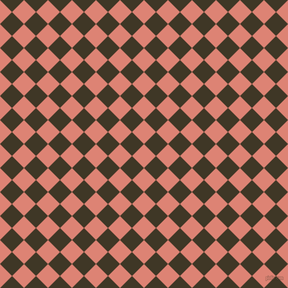 45/135 degree angle diagonal checkered chequered squares checker pattern checkers background, 34 pixel square size, , New York Pink and Birch checkers chequered checkered squares seamless tileable