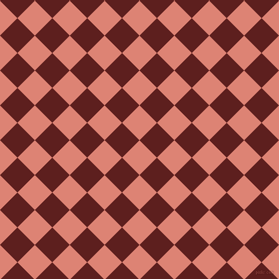45/135 degree angle diagonal checkered chequered squares checker pattern checkers background, 48 pixel squares size, , New York Pink and Red Oxide checkers chequered checkered squares seamless tileable