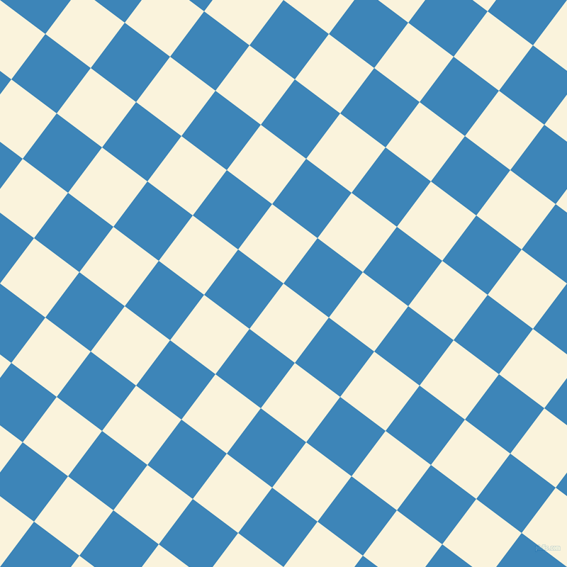 53/143 degree angle diagonal checkered chequered squares checker pattern checkers background, 80 pixel squares size, , Off Yellow and Curious Blue checkers chequered checkered squares seamless tileable