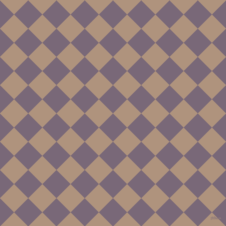 45/135 degree angle diagonal checkered chequered squares checker pattern checkers background, 68 pixel squares size, , Old Lavender and Sandrift checkers chequered checkered squares seamless tileable