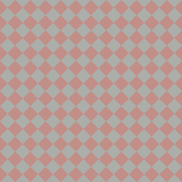 45/135 degree angle diagonal checkered chequered squares checker pattern checkers background, 37 pixel square size, , Oriental Pink and Silver Chalice checkers chequered checkered squares seamless tileable
