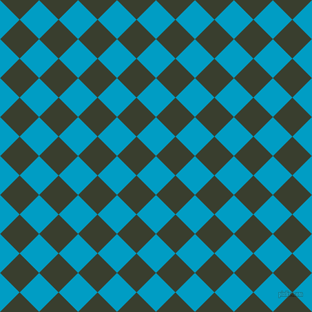 45/135 degree angle diagonal checkered chequered squares checker pattern checkers background, 40 pixel square size, , Pacific Blue and Log Cabin checkers chequered checkered squares seamless tileable