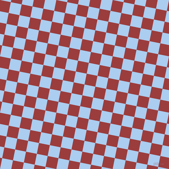 79/169 degree angle diagonal checkered chequered squares checker pattern checkers background, 37 pixel square size, , Pale Cornflower Blue and Mexican Red checkers chequered checkered squares seamless tileable