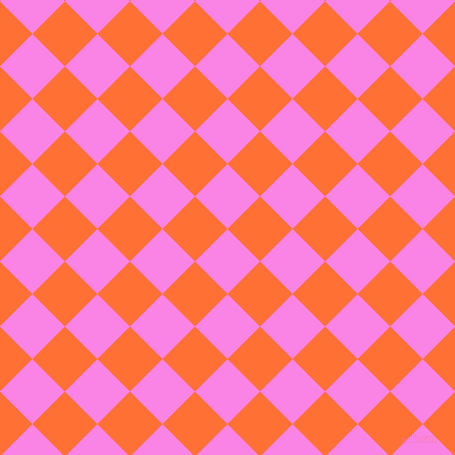 45/135 degree angle diagonal checkered chequered squares checker pattern checkers background, 46 pixel square size, , Pale Magenta and Burnt Orange checkers chequered checkered squares seamless tileable