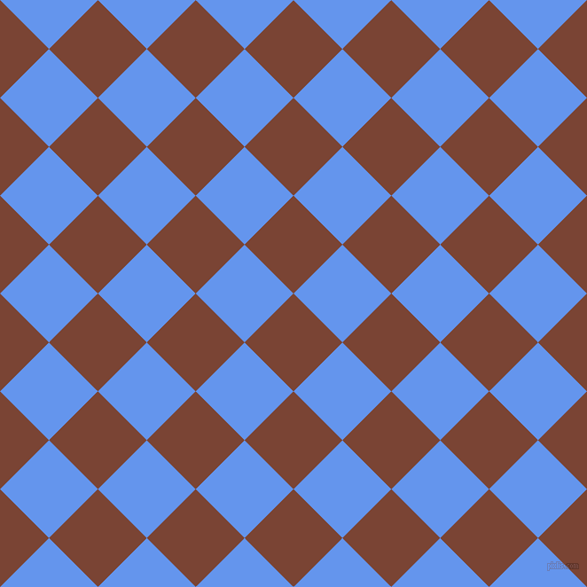 45/135 degree angle diagonal checkered chequered squares checker pattern checkers background, 78 pixel square size, , Peanut and Cornflower Blue checkers chequered checkered squares seamless tileable