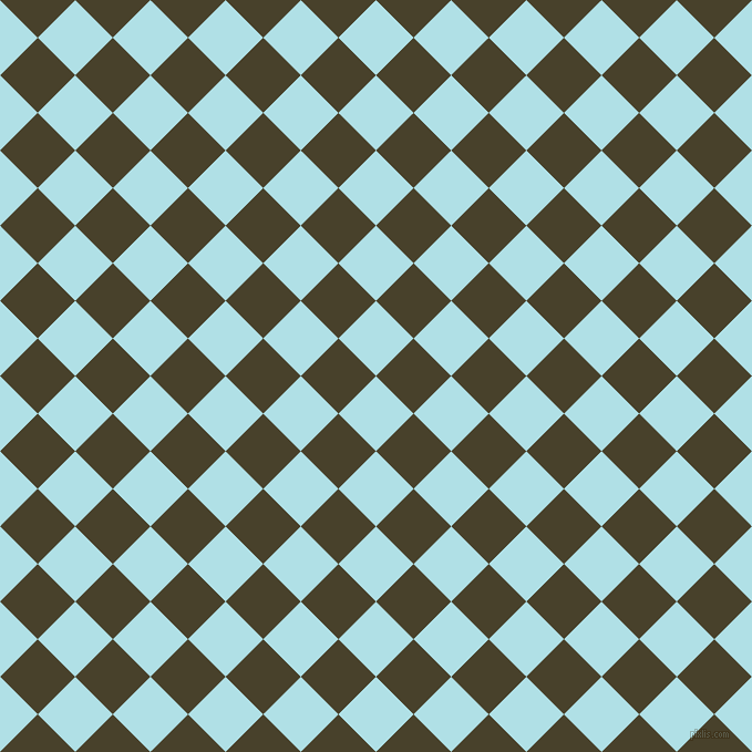 45/135 degree angle diagonal checkered chequered squares checker pattern checkers background, 48 pixel squares size, , Powder Blue and Onion checkers chequered checkered squares seamless tileable