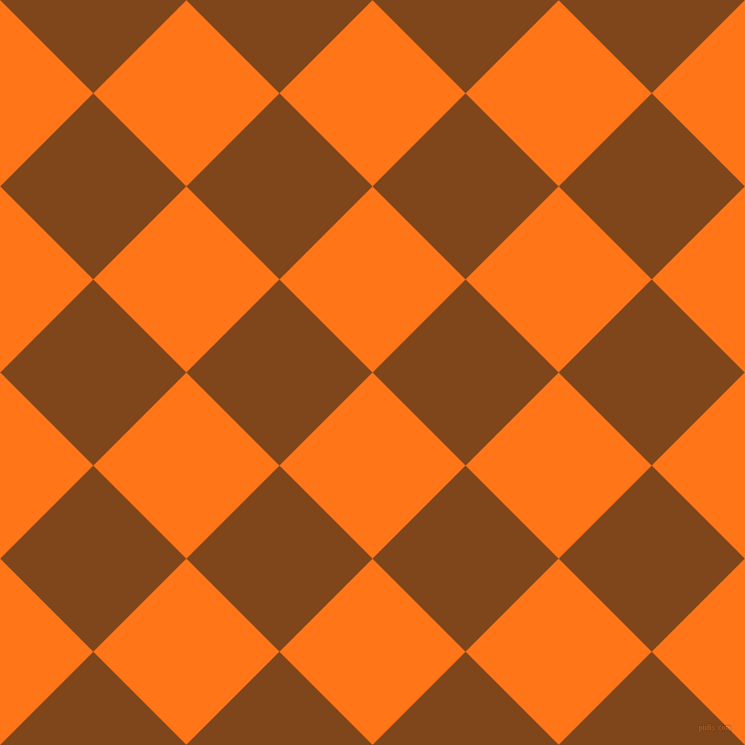 45/135 degree angle diagonal checkered chequered squares checker pattern checkers background, 144 pixel square size, , Pumpkin and Russet checkers chequered checkered squares seamless tileable
