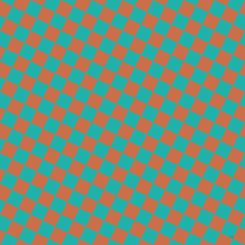 63/153 degree angle diagonal checkered chequered squares checker pattern checkers background, 45 pixel square size, , Red Damask and Light Sea Green checkers chequered checkered squares seamless tileable
