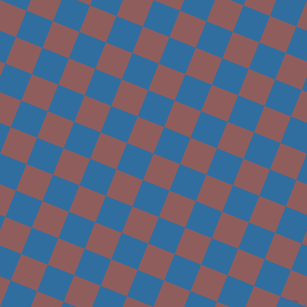 68/158 degree angle diagonal checkered chequered squares checker pattern checkers background, 58 pixel square size, , Rose Taupe and Lochmara checkers chequered checkered squares seamless tileable