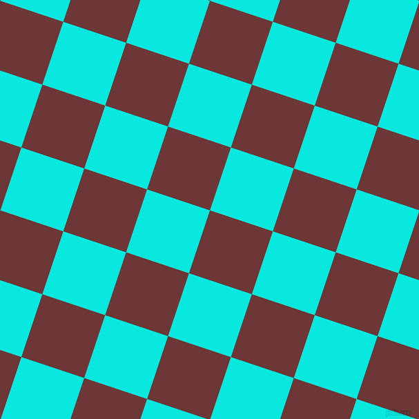72/162 degree angle diagonal checkered chequered squares checker pattern checkers background, 96 pixel square size, , Sanguine Brown and Bright Turquoise checkers chequered checkered squares seamless tileable