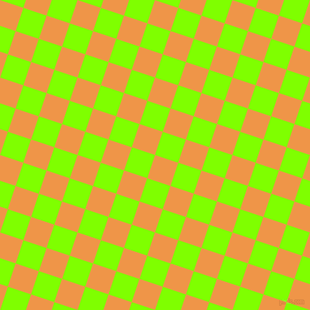 72/162 degree angle diagonal checkered chequered squares checker pattern checkers background, 35 pixel square size, , Sea Buckthorn and Chartreuse checkers chequered checkered squares seamless tileable