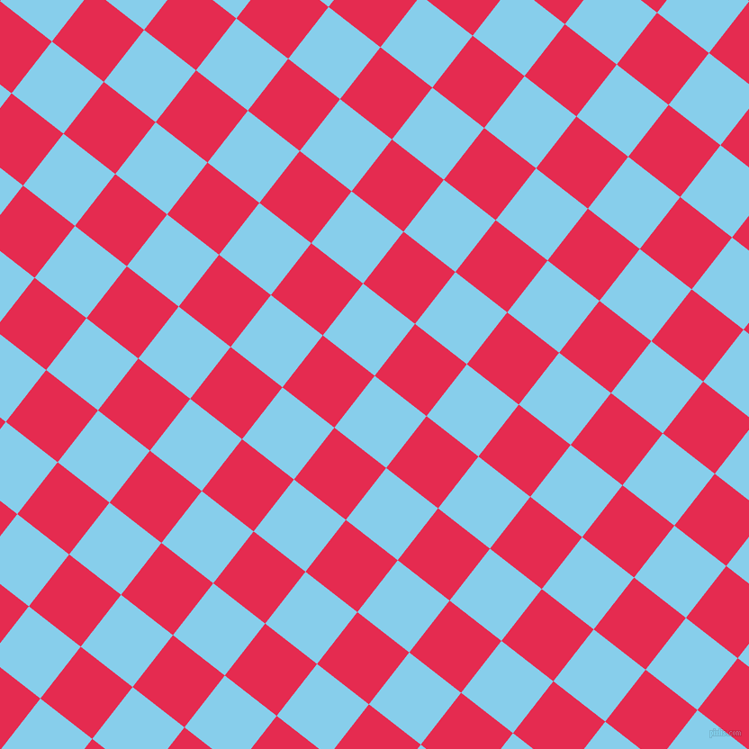 52/142 degree angle diagonal checkered chequered squares checker pattern checkers background, 73 pixel squares size, , Sky Blue and Amaranth checkers chequered checkered squares seamless tileable