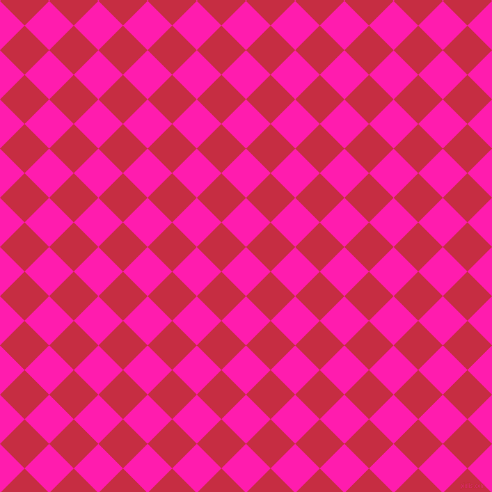 45/135 degree angle diagonal checkered chequered squares checker pattern checkers background, 50 pixel square size, , Spicy Pink and Brick Red checkers chequered checkered squares seamless tileable
