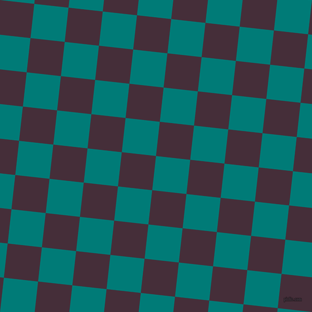 84/174 degree angle diagonal checkered chequered squares checker pattern checkers background, 68 pixel squares size, , Surfie Green and Barossa checkers chequered checkered squares seamless tileable