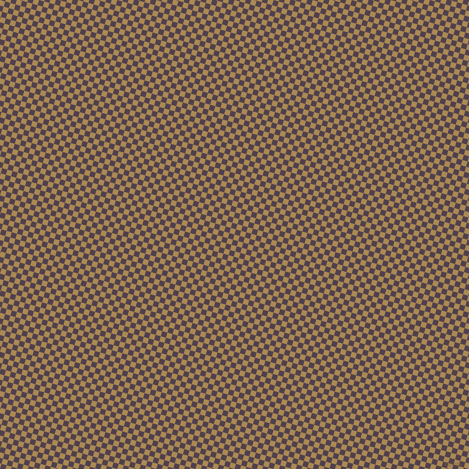 74/164 degree angle diagonal checkered chequered squares checker pattern checkers background, 11 pixel square size, Teak and Purple Taupe checkers chequered checkered squares seamless tileable