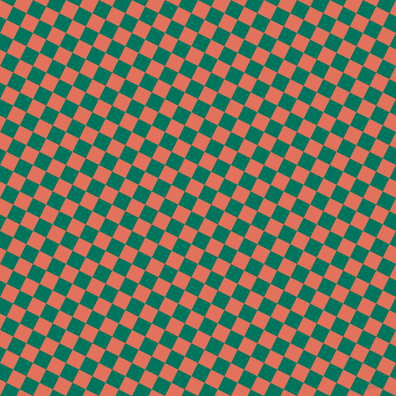 63/153 degree angle diagonal checkered chequered squares checker pattern checkers background, 30 pixel square size, , Terra Cotta and Tropical Rain Forest checkers chequered checkered squares seamless tileable