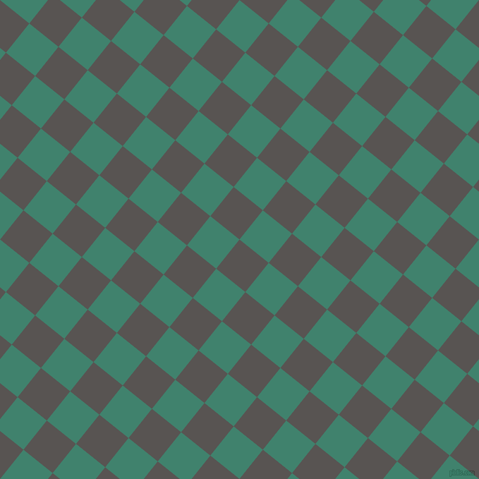 51/141 degree angle diagonal checkered chequered squares checker pattern checkers background, 53 pixel square size, , Tundora and Viridian checkers chequered checkered squares seamless tileable
