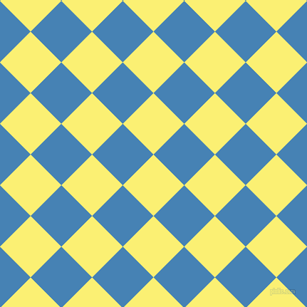 45/135 degree angle diagonal checkered chequered squares checker pattern checkers background, 61 pixel squares size, , Witch Haze and Steel Blue checkers chequered checkered squares seamless tileable