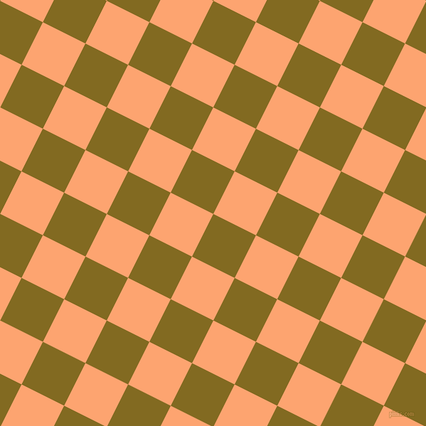 63/153 degree angle diagonal checkered chequered squares checker pattern checkers background, 67 pixel squares size, , Yukon Gold and Hit Pink checkers chequered checkered squares seamless tileable