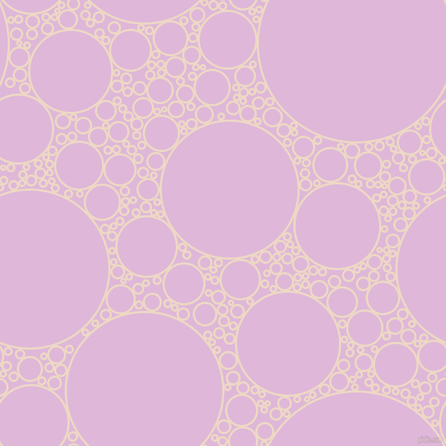 bubbles, circles, sponge, big, medium, small, 3 pixel line width, Almond and French Lilac circles bubbles sponge soap seamless tileable