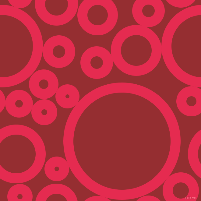 bubbles, circles, sponge, big, medium, small, 33 pixel line width, Amaranth and Guardsman Red circles bubbles sponge soap seamless tileable