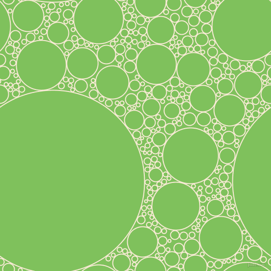 bubbles, circles, sponge, big, medium, small, 2 pixel line width, Antique White and Mantis circles bubbles sponge soap seamless tileable