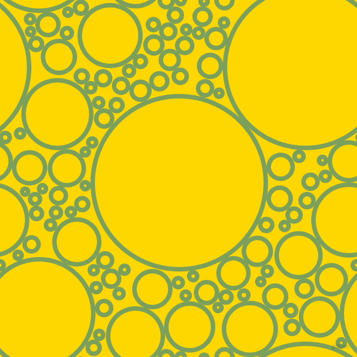 bubbles, circles, sponge, big, medium, small, 9 pixel line width, Asparagus and Gold circles bubbles sponge soap seamless tileable