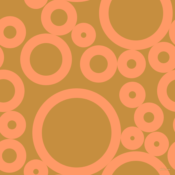 bubbles, circles, sponge, big, medium, small, 33 pixel line width, Atomic Tangerine and Anzac circles bubbles sponge soap seamless tileable