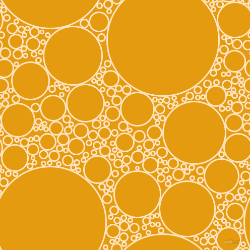 bubbles, circles, sponge, big, medium, small, 3 pixel line width, Bisque and Gamboge circles bubbles sponge soap seamless tileable
