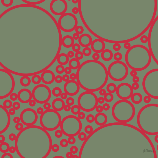 bubbles, circles, sponge, big, medium, small, 9 pixel line width, Brick Red and Camouflage Green circles bubbles sponge soap seamless tileable