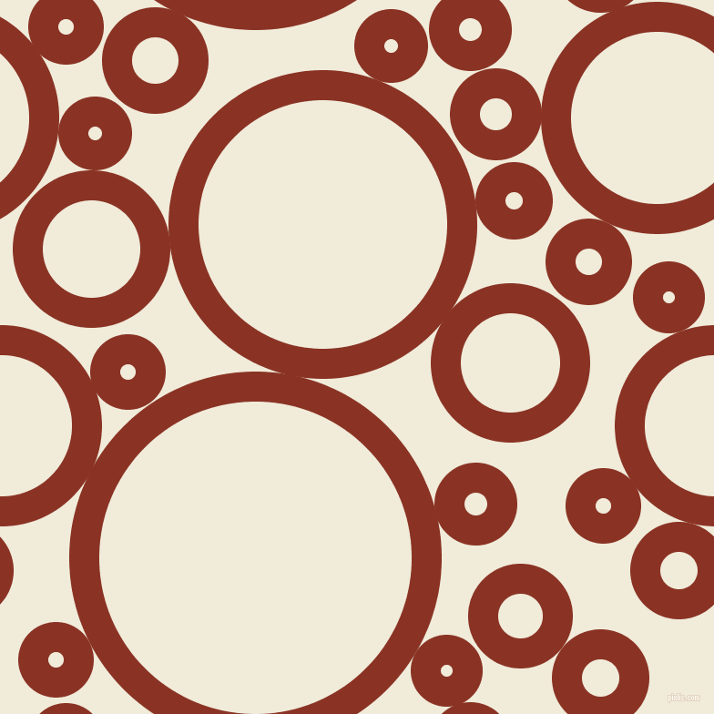 bubbles, circles, sponge, big, medium, small, 33 pixel line width, Burnt Umber and Buttery White circles bubbles sponge soap seamless tileable