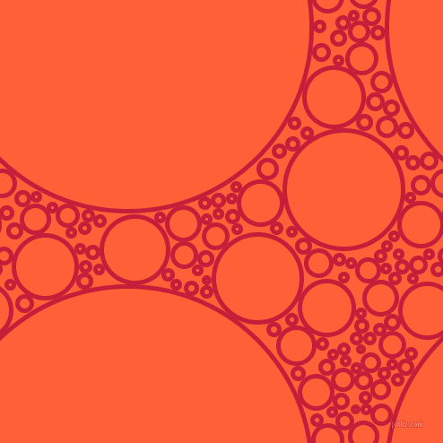 bubbles, circles, sponge, big, medium, small, 5 pixel line width, Cardinal and Outrageous Orange circles bubbles sponge soap seamless tileable