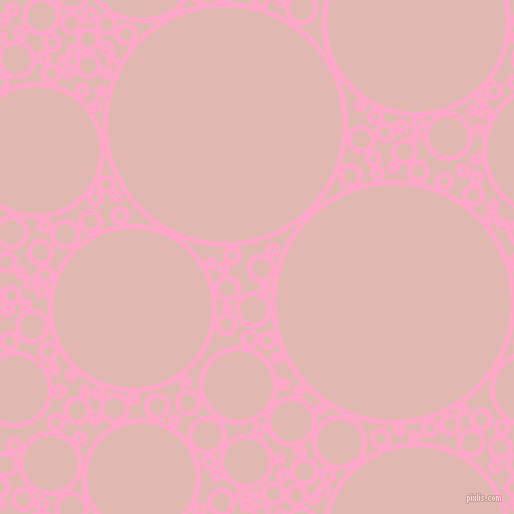 bubbles, circles, sponge, big, medium, small, 5 pixel line width, Carnation Pink and Cavern Pink circles bubbles sponge soap seamless tileable